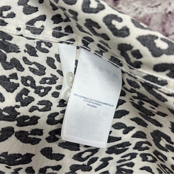 Lands End Leopard Print Button Front Long Sleeve Shirt - Picture 9 of 9